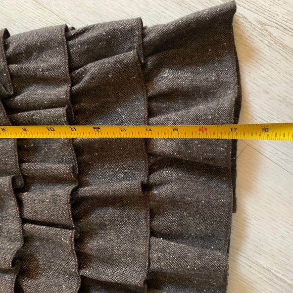 Ann Taylor LOFT Brown Tweed Wool Blend Tiered Ruffle Mini Skirt Size 4 - Picture 3 of 7